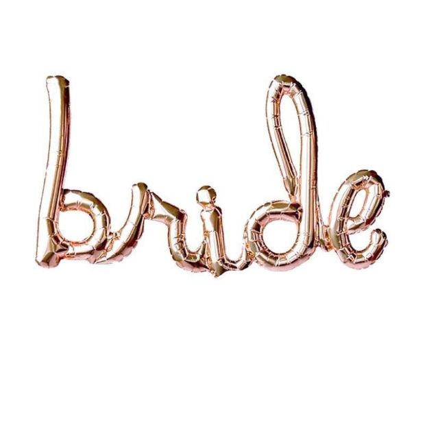 Bride Balloon Air-Filled Script - Rose Gold