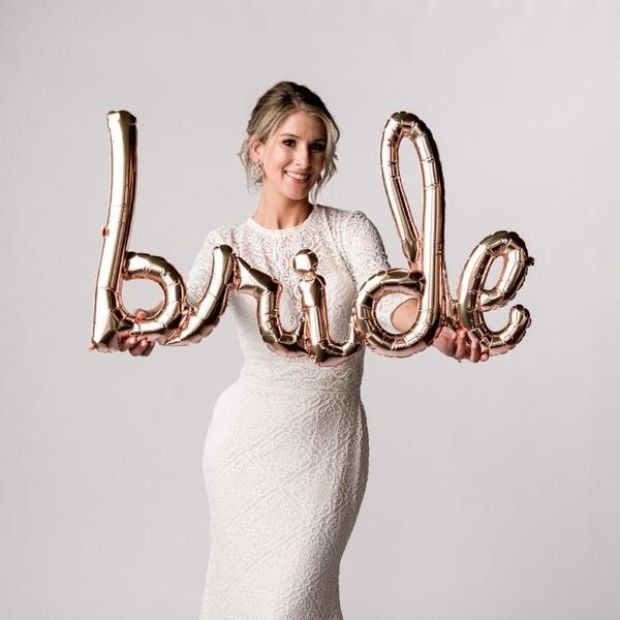 Bride Balloon Air-Filled Script - Rose Gold