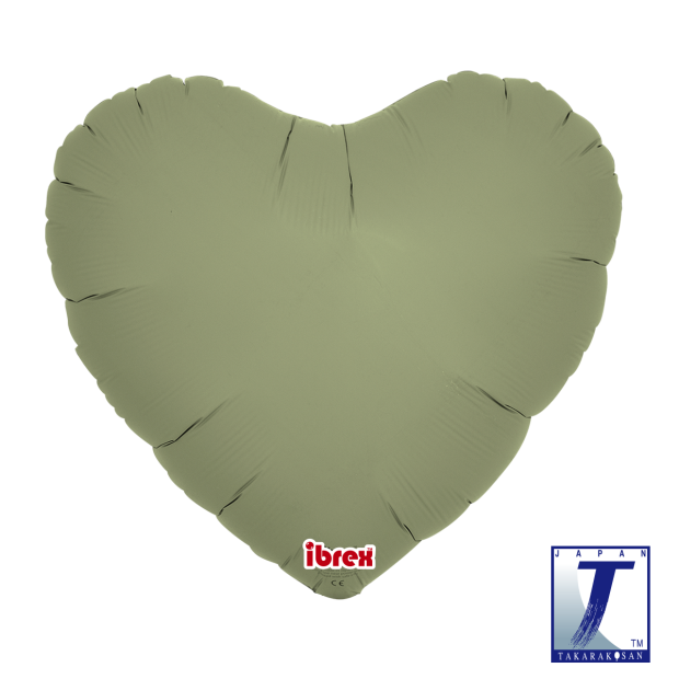 Foil Heart 14" Sage Green