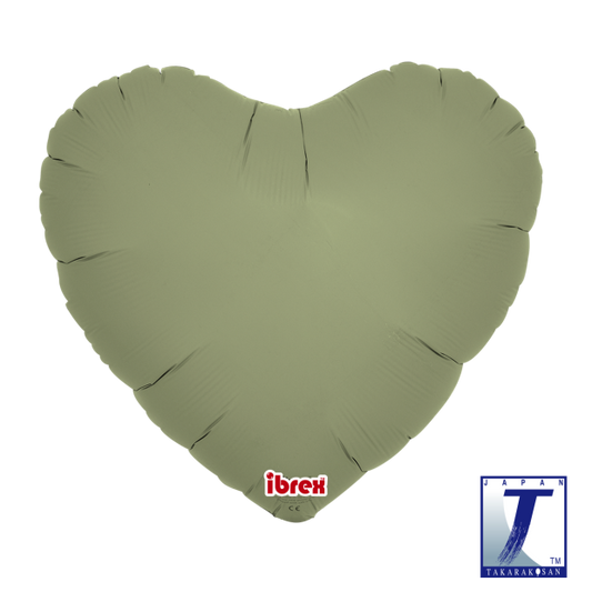 Foil Heart 14" Sage Green