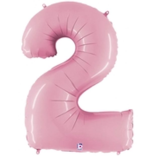 Foil Number Balloons - Pastel Pink