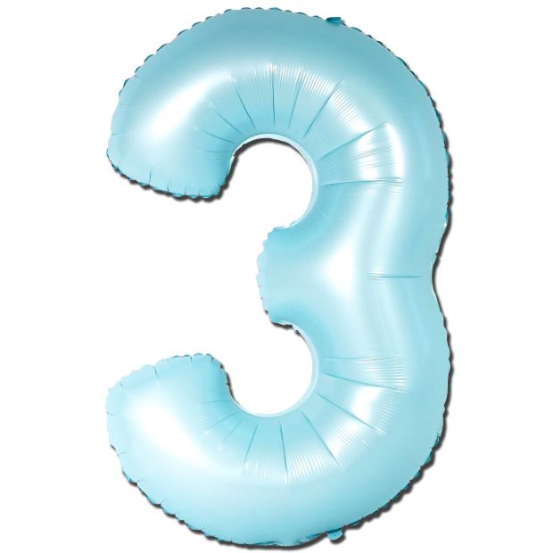 Foil Number Balloons - Matte Blue