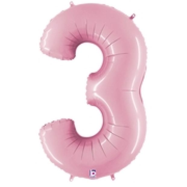 Foil Number Balloons - Pastel Pink