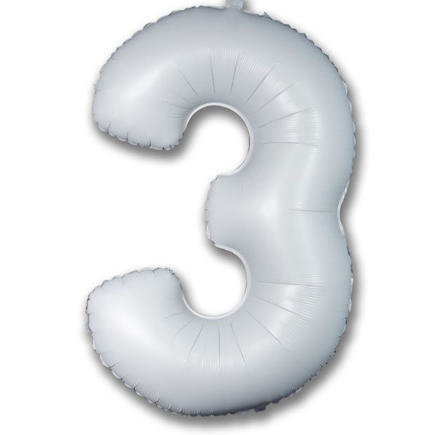 Foil Number Balloons - White