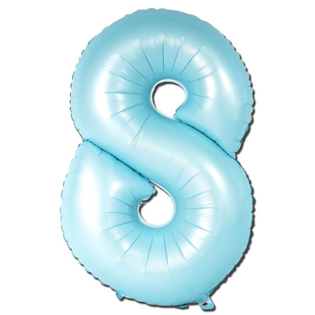 Foil Number Balloons - Matte Blue