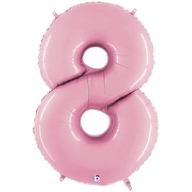 Foil Number Balloons - Pastel Pink