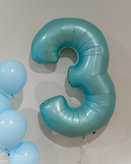 Foil Number Balloons - Matte Blue