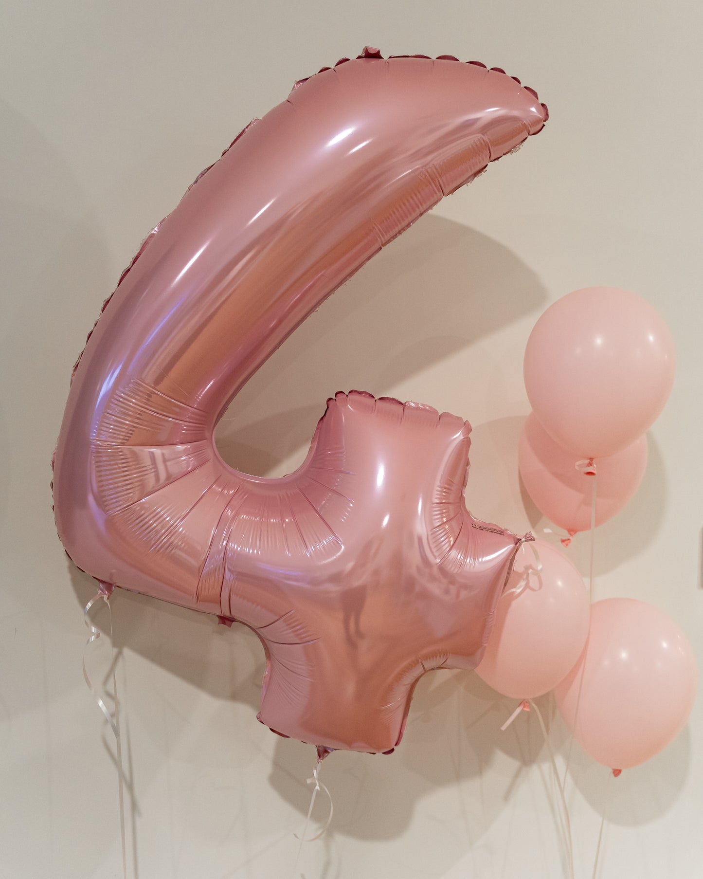 Foil Number Balloons - Pastel Pink